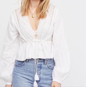Free People Oberoi Blouse White XS